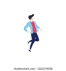 Vector isolated dancing man illustration. Dancing man - Vector