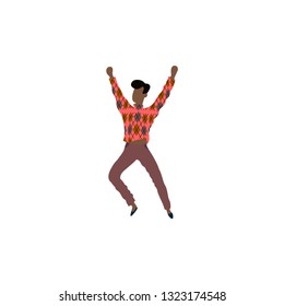 Vector isolated dancing man illustration. Dancing man - Vector