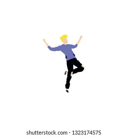 Vector isolated dancing man illustration. Dancing man - Vector