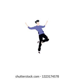 Vector isolated dancing man illustration. Dancing man - Vector