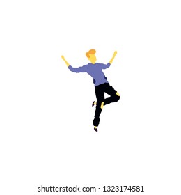 Vector isolated dancing man illustration. Dancing man - Vector