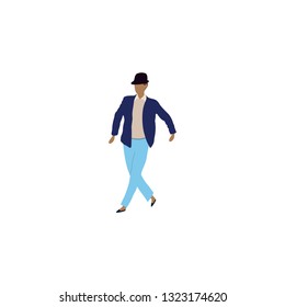 Vector isolated dancing man illustration. Dancing man - Vector