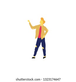 Vector isolated dancing man illustration. Dancing man - Vector