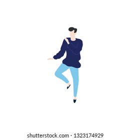 Vector isolated dancing man illustration. Dancing man - Vector