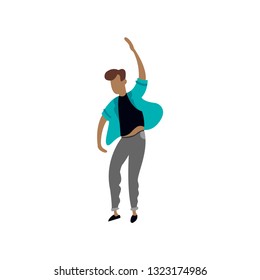 Vector isolated dancing man illustration. Dancing man - Vector