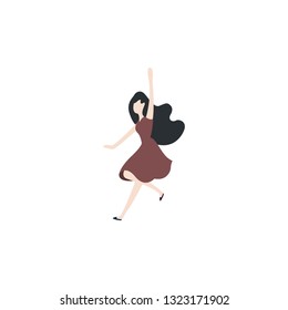 Vector isolated dancing woman. Dancing woman - Vector