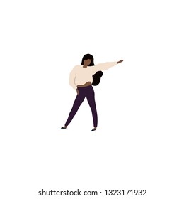 Vector isolated dancing woman. Dancing woman - Vector