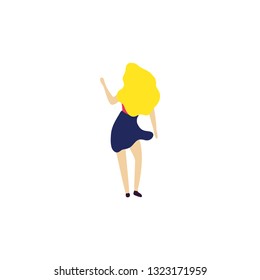Vector isolated dancing woman. Dancing woman - Vector