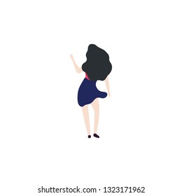 Vector isolated dancing woman. Dancing woman - Vector