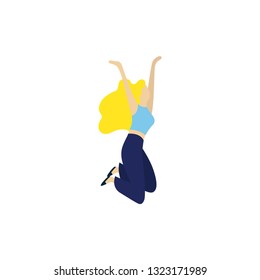 Vector isolated dancing woman. Dancing woman - Vector