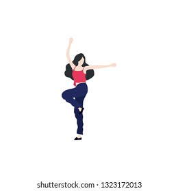 Vector isolated dancing woman. Dancing woman - Vector