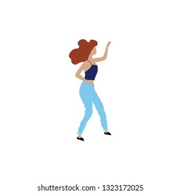 Vector isolated dancing woman. Dancing woman - Vector