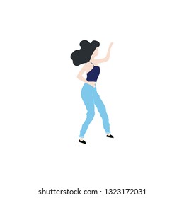 Vector isolated dancing woman. Dancing woman - Vector