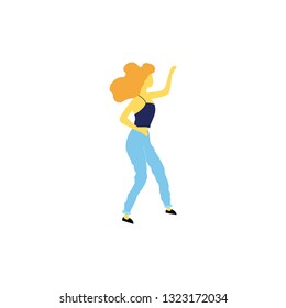 Vector isolated dancing woman. Dancing woman - Vector