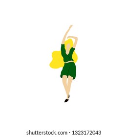 Vector isolated dancing woman. Dancing woman - Vector