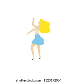 Vector isolated dancing woman. Dancing woman - Vector