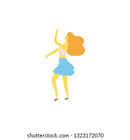 Vector isolated dancing woman. Dancing woman - Vector