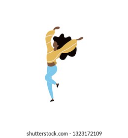 Vector isolated dancing woman. Dancing woman - Vector