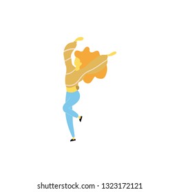 Vector isolated dancing woman. Dancing woman - Vector