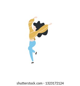 Vector isolated dancing woman. Dancing woman - Vector