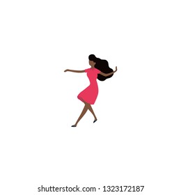Vector isolated dancing woman. Dancing woman - Vector