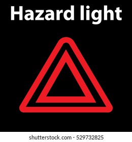 Vector isolated dashboard hazard sign. Dashboard warnings sign. Illustration. DTC. Hazard icon