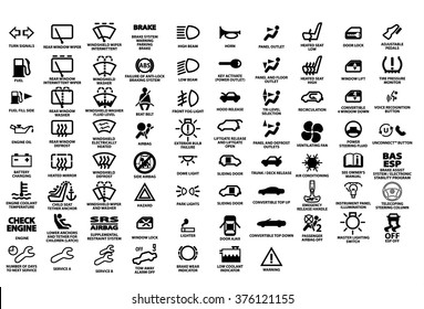Vector isolated dashboard icons with description