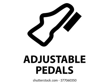 Vector isolated dashboard sign. adjustable pedals