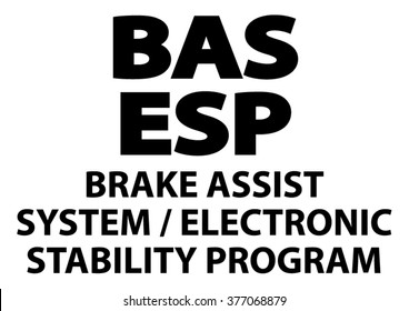 Vector isolated dashboard sign. brake assist system-electronic stability program