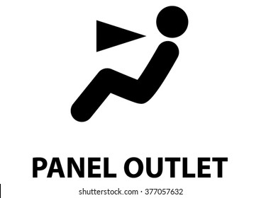 vector isolated dashboard sign with description. panel outlet
