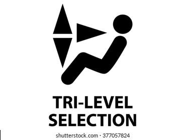 vector isolated dashboard sign with description.  tri-level selection
