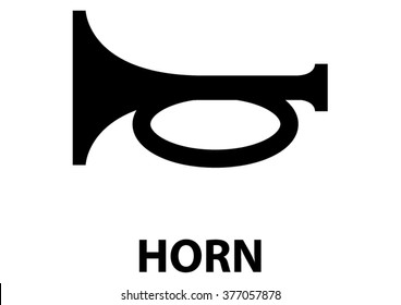 vector isolated dashboard sign with description. horn