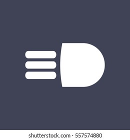 vector isolated dashboard sign with description. high beam