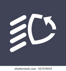 vector isolated dashboard sign with description. low beam