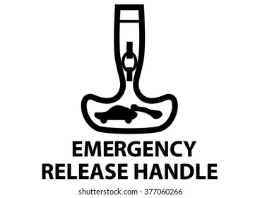 Vector isolated dashboard sign. emergency release handle
