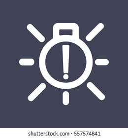 Vector isolated dashboard sign. exterior bulb failure icon