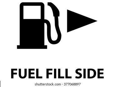 Vector isolated dashboard sign. fuel fill side