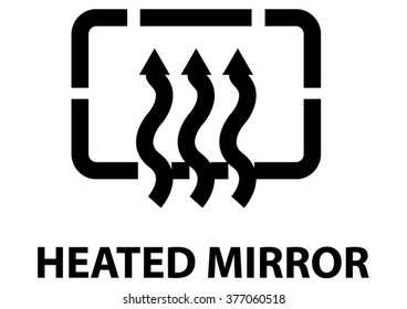 Vector isolated dashboard sign. heated mirror