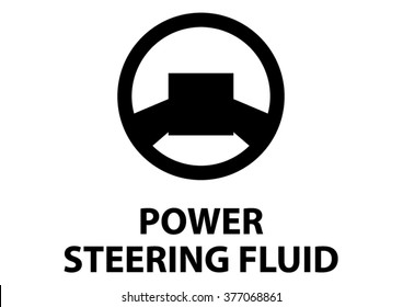 Vector Isolated Dashboard Sign. Power Steering Fluid