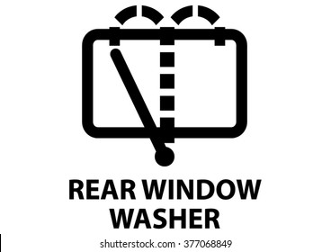 Vector isolated dashboard sign. rear window washer