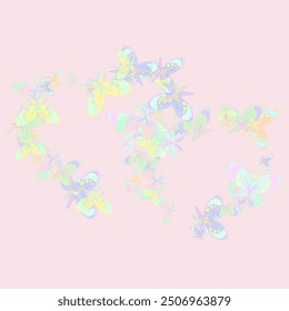 Vector isolated decoration element from scattered silhouettes.  Vector illustration.