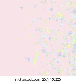  Vector isolated decoration element from scattered silhouettes.  Butterflies scatter from the circle. 