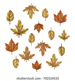 Vector isolated decorative autumn leaves