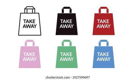 Vector aislado de color diferente eliminar icono de bolsa o conjunto de signos