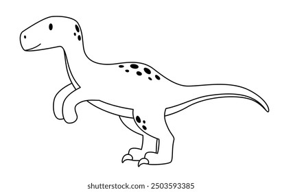 Vector isolated dinosaur. Line art illustration