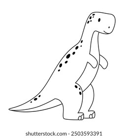 Vector isolated dinosaur. Line art illustration