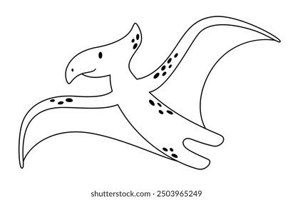 Vector isolated dinosaur. Line art illustration