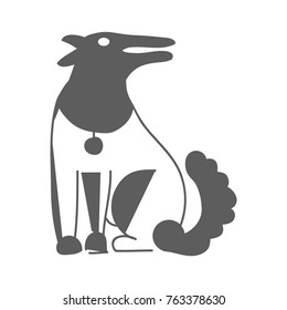 Vector isolated dog. Abstract illustration. New year symbol.