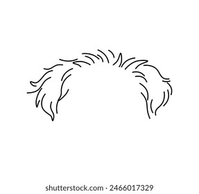 Vector isolated dog puppy top of the head with ears colorless black and white contour line easy drawing