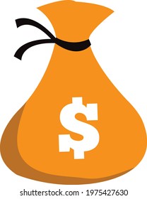 vector isolated dollar and money bag